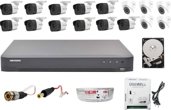 HIKVISION Ultra HD 5MP Cameras Combo KIT 16CH DVR with 2 SATA
